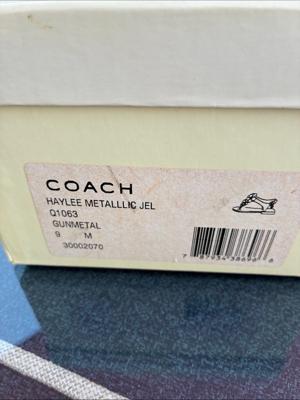 Coach Women's Hayden metallic gels Pearl Pink Floral Jelly Thong Sandals - Picture 6 of 8